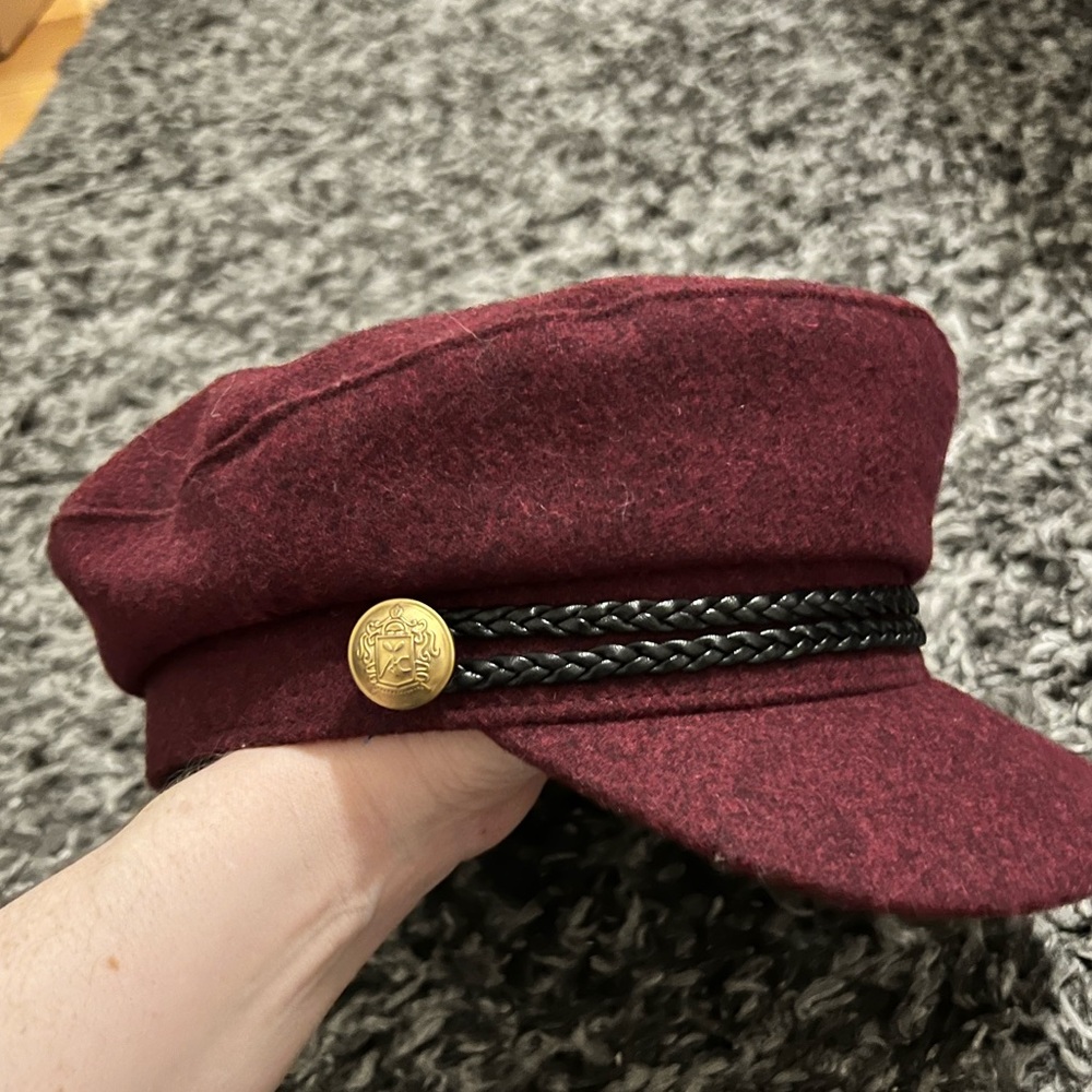 Super cute Maroon “Baker Boy style hat” by H&M Divided Size M